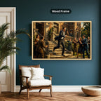 Gangster Canvas Wall Art, Mafia Scene, Vintage Gangster Art