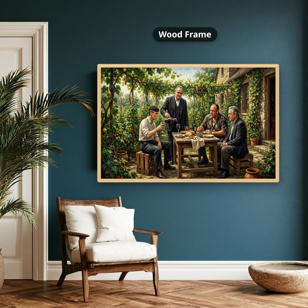 Gangster Mafia Canvas Wall Art, Vintage Mafia Scene, Man Cave Decor