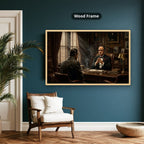 Gangster Mafia Canvas Wall Art, Godfather Scene, Vintage Office Decor