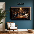 Gangster Mafia Canvas Wall Art, Mafia Meeting Print