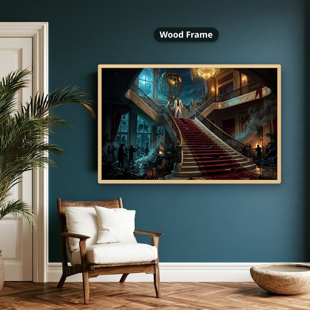 Gangster Canvas Wall Art, Mafia Wall Decor, Luxury Mansion Art
