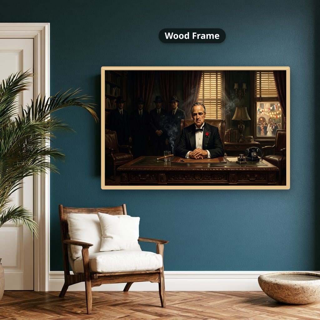 Gangster Mafia Canvas Wall Art, Vintage Godfather Artwork