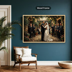 Gangster Wedding Scene, Mafia Canvas Wall Art, Horizontal Wall Decor