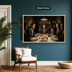 Gangster Mafia Canvas Wall Art, Vintage Restaurant Scene
