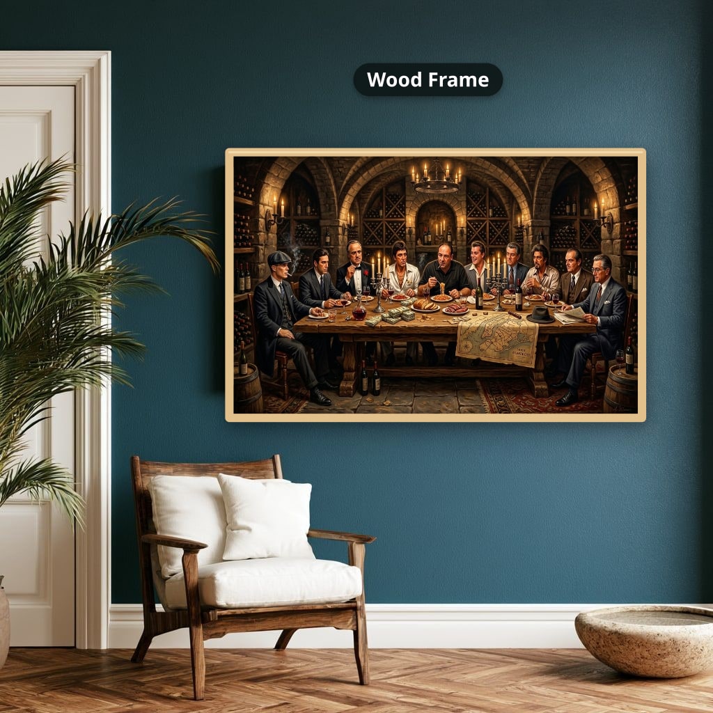 Gangster Mafia Canvas Wall Art, Horizontal Wall Decor
