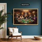 Gangster Canvas Wall Art, Mafia Poker Scene, Casino Wall Decor