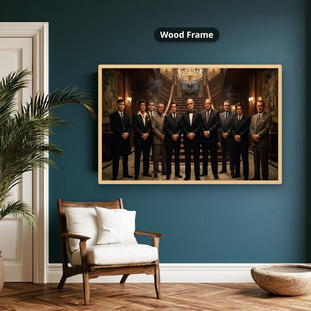 Gangster Mafia Canvas Wall Art, Vintage Mafia Print, Man Cave Decor – Horizontal No. 1