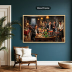 gangster dinner scene, mafia canvas wall art, man cave wall decor