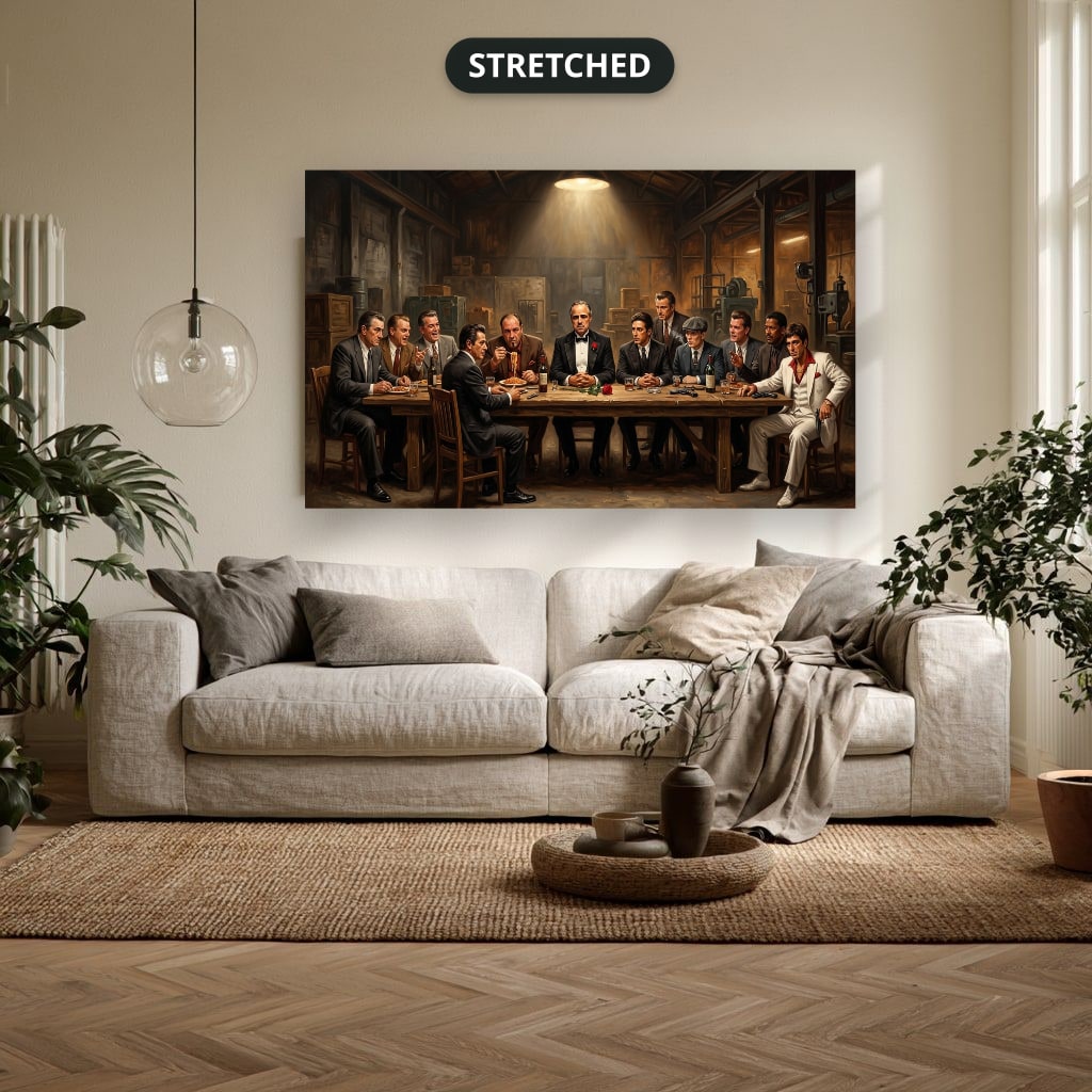Gangster Canvas Wall Art, Mafia Art Print, Vintage Mafia Scene