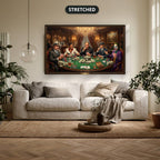 Gangster Canvas Wall Art, Mafia Poker Scene, Casino Wall Decor