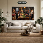 gangster dinner scene, mafia canvas wall art, man cave wall decor
