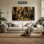 Gangster Canvas Wall Art, Mafia Scene, Vintage Gangster Art