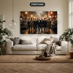 Gangster Mafia Canvas Wall Art, Vintage Movie Scene, Man Cave Decor