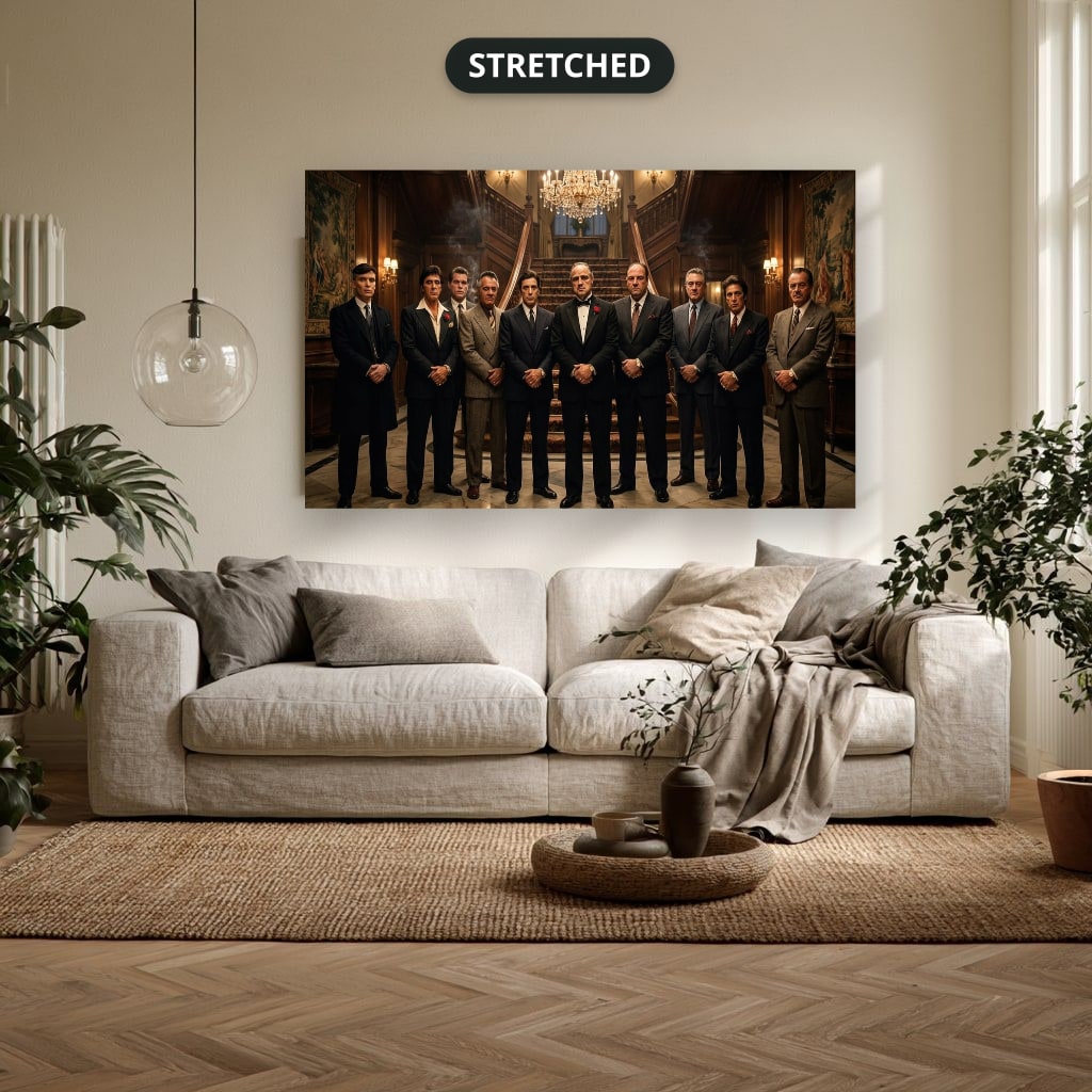 Gangster Mafia Canvas Wall Art, Vintage Mafia Print, Man Cave Decor – Horizontal No. 1