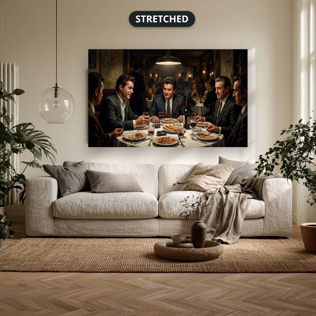 Gangster Mafia Canvas Wall Art, Vintage Restaurant Scene