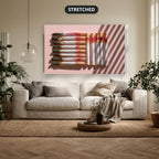 Vintage Cigarettes And Lipstick Canvas Wall Art, Oversized Horizontal