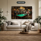 Gangster Canvas Wall Art, Mafia Pool Hall Scene, Man Cave Decor