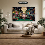 Gangster Casino Scene, Mafia Canvas Wall Art, Vintage Gambling Artwork