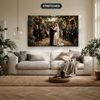 Gangster Wedding Scene, Mafia Canvas Wall Art, Horizontal Wall Decor