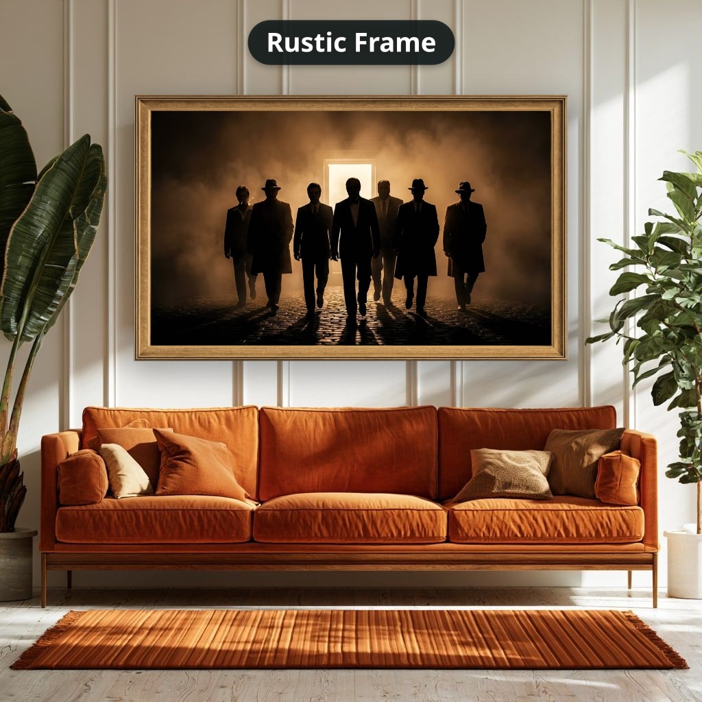 Gangster Mafia Canvas Wall Art, Vintage Mafia Print, Man Cave Decor – Horizontal No. 2