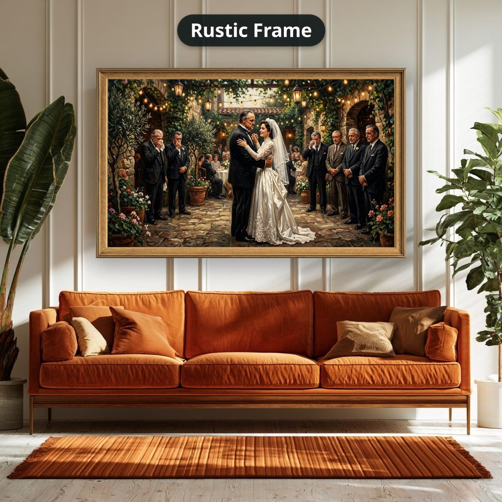 Gangster Wedding Scene, Mafia Canvas Wall Art, Horizontal Wall Decor
