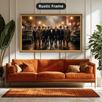 Gangster Mafia Canvas Wall Art, Vintage Movie Scene, Man Cave Decor