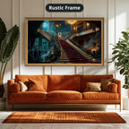 Gangster Canvas Wall Art, Mafia Wall Decor, Luxury Mansion Art