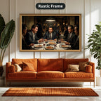 Gangster Mafia Canvas Wall Art, Vintage Restaurant Scene