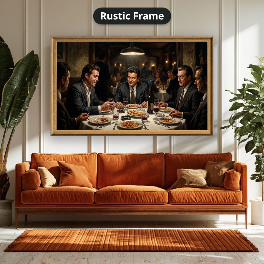 Gangster Mafia Canvas Wall Art, Vintage Restaurant Scene
