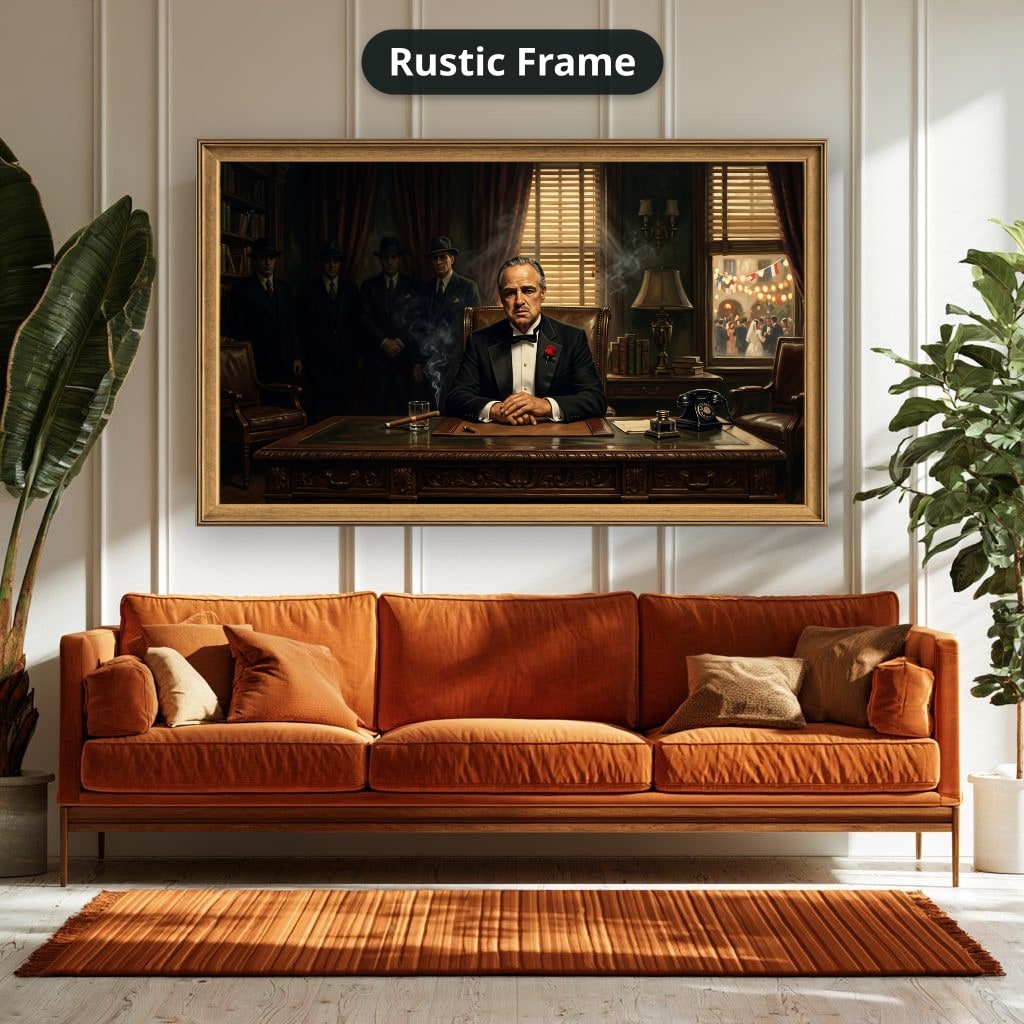 Gangster Mafia Canvas Wall Art, Vintage Godfather Artwork