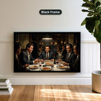 Gangster Mafia Canvas Wall Art, Vintage Restaurant Scene