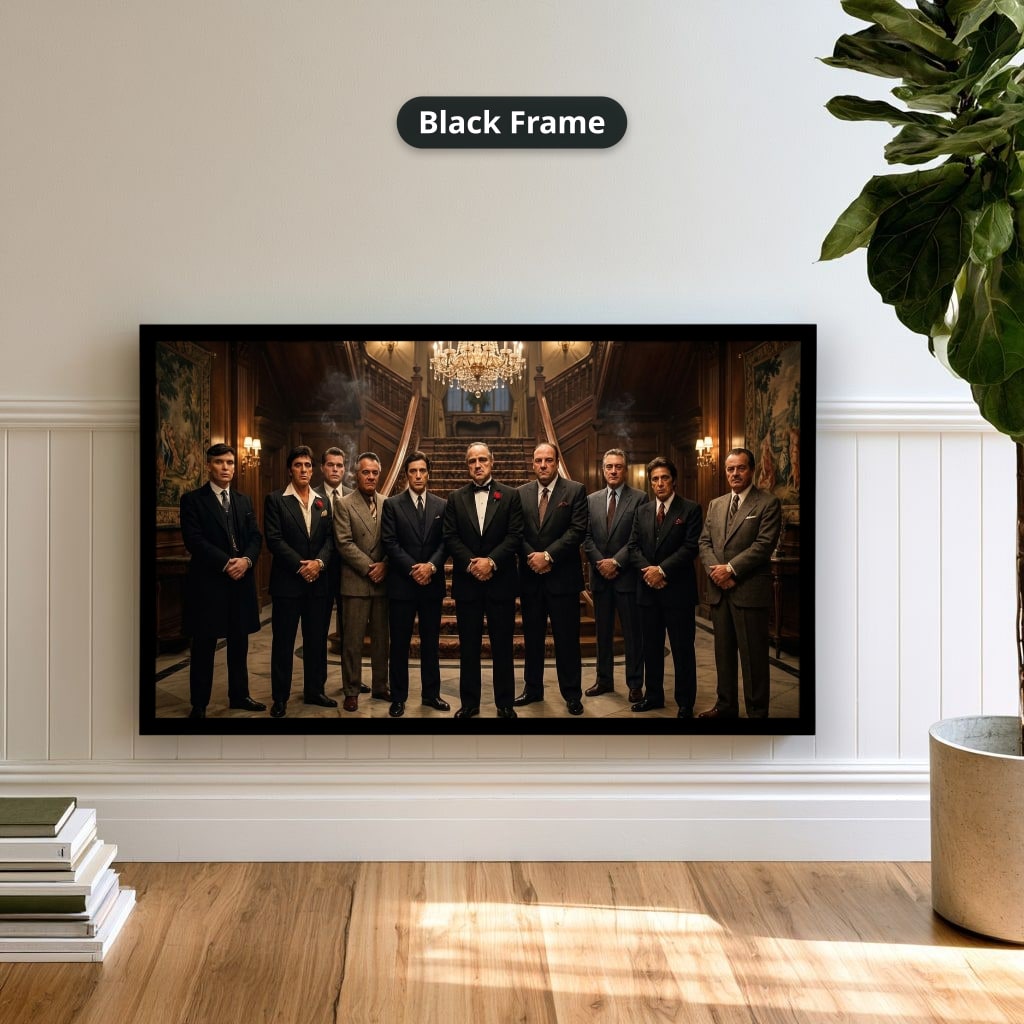 Gangster Mafia Canvas Wall Art, Vintage Mafia Print, Man Cave Decor – Horizontal No. 1