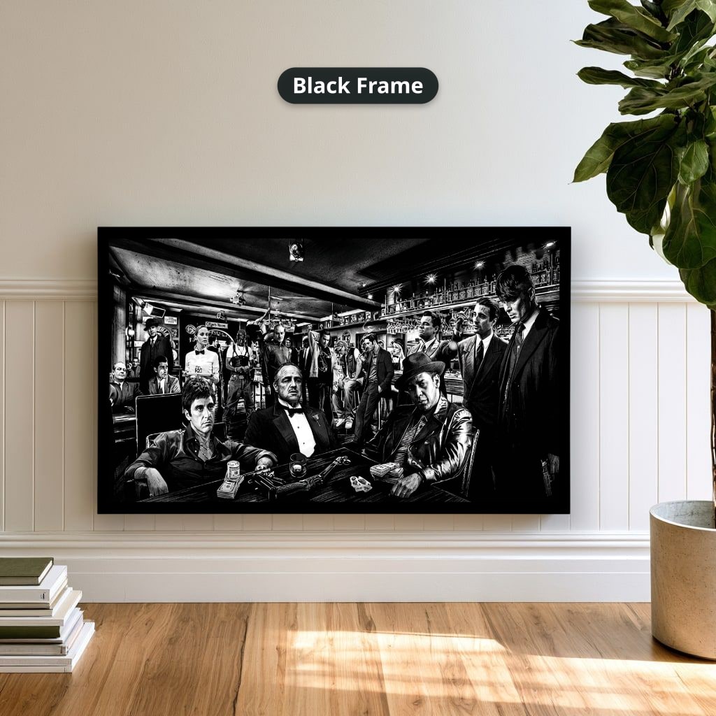 Gangster Mafia Canvas Wall Art, Vintage Crime Scene Wall Decor