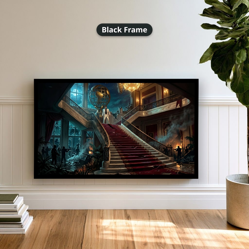Gangster Canvas Wall Art, Mafia Wall Decor, Luxury Mansion Art