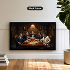 Gangster Mafia Canvas Wall Art, Mafia Meeting Print
