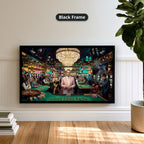 Gangster Casino Scene, Mafia Canvas Wall Art, Vintage Gambling Artwork