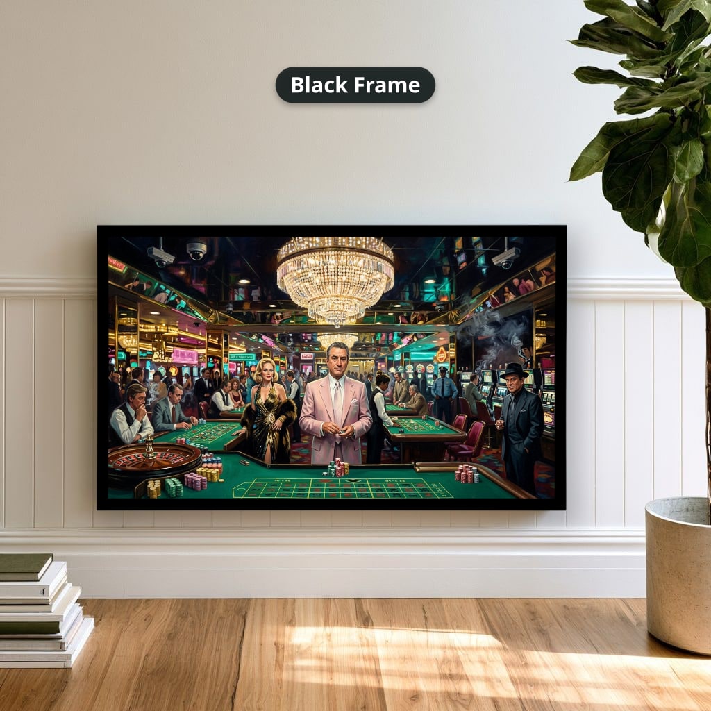 Gangster Casino Scene, Mafia Canvas Wall Art, Vintage Gambling Artwork