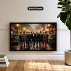 Gangster Mafia Canvas Wall Art, Vintage Movie Scene, Man Cave Decor