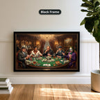 Gangster Canvas Wall Art, Mafia Poker Scene, Casino Wall Decor