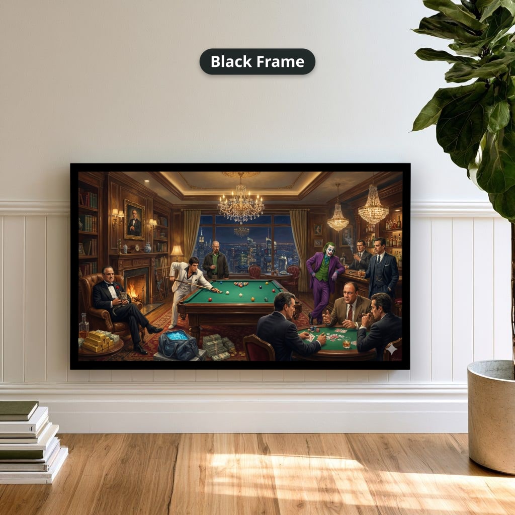 Gangster Canvas Wall Art, Mafia Scene Wall Art, Casino Night Decor