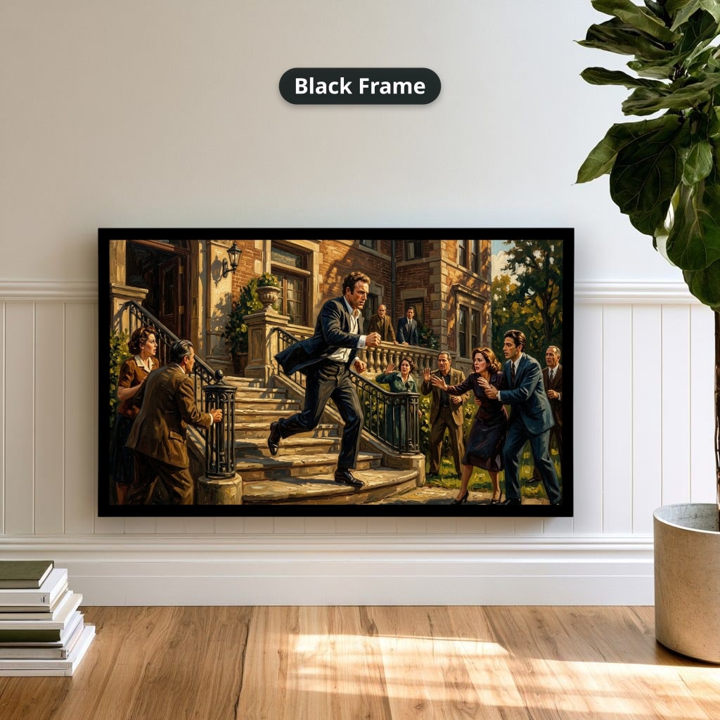 Gangster Canvas Wall Art, Mafia Scene, Vintage Gangster Art