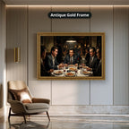 Gangster Mafia Canvas Wall Art, Vintage Restaurant Scene