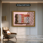 Vintage Cigarettes And Lipstick Canvas Wall Art, Oversized Horizontal
