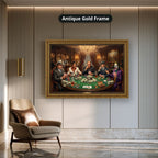 Gangster Canvas Wall Art, Mafia Poker Scene, Casino Wall Decor