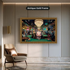 Gangster Casino Scene, Mafia Canvas Wall Art, Vintage Gambling Artwork