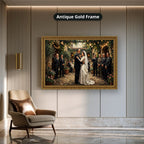 Gangster Wedding Scene, Mafia Canvas Wall Art, Horizontal Wall Decor