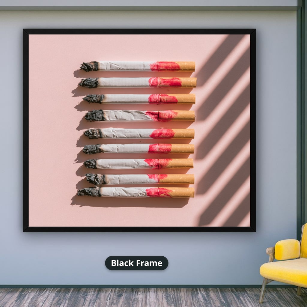 Cigarettes In Pink Still Life Canvas Wall Art, Ready To Hang
