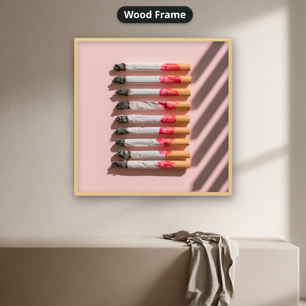 Cigarettes In Pink Still Life Canvas Wall Art, Ready To Hang