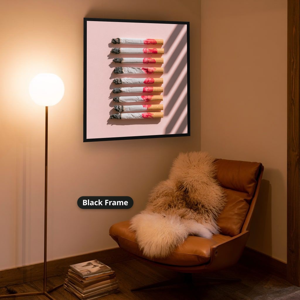 Cigarettes In Pink Still Life Canvas Wall Art, Ready To Hang