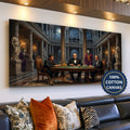 Dark Monochrome Gangster Mafia Scene Canvas Wall Art, Vintage Noir